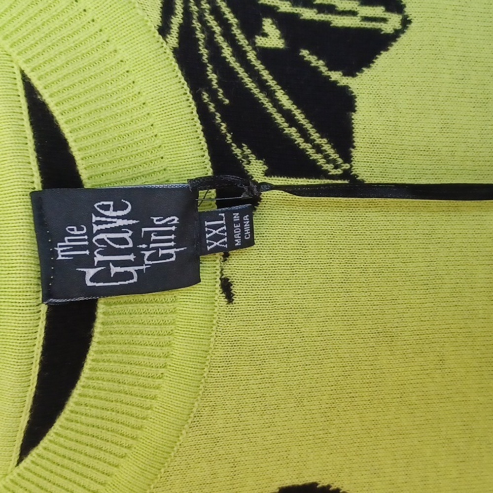 Neon Yellow Bat Sweater - Picture 4 of 13